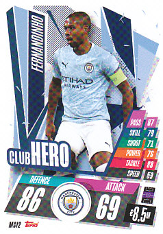 Fernandinho Manchester City 2020/21 Topps Match Attax CL Club Hero #MCI02